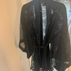 Victoria's Secret Black Lace Kimono